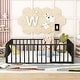 preview thumbnail 13 of 30, Full Size Metal Floor Bed Frame with Fence and Door for Kids