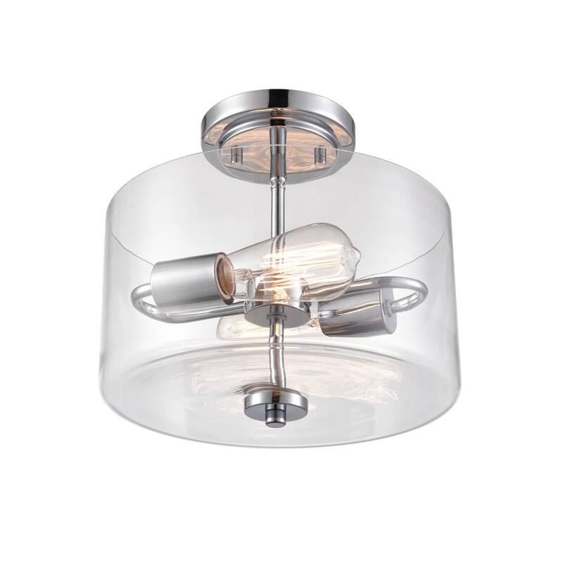 Millennium Lighting Verlana 2 Light Semi-Flush Mount Fixture in Multiple Finishes with Clear Glass Shades