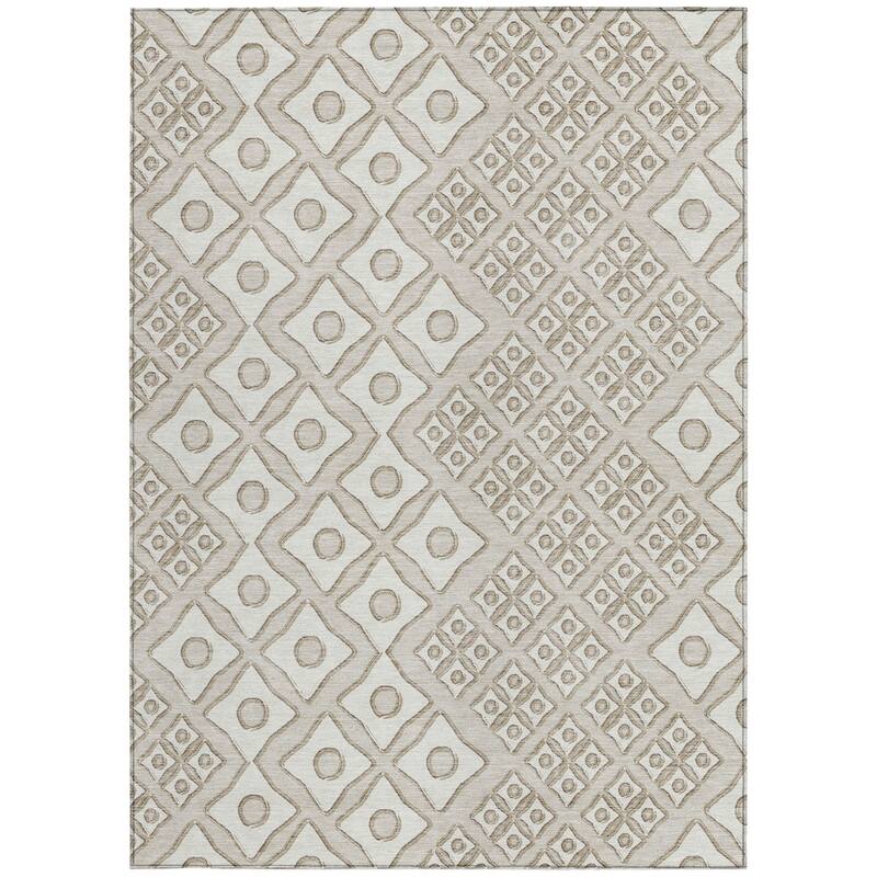 HomeRoots Geometric Transitional Rectangle Outdoor Rug