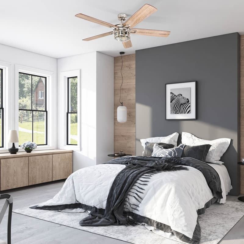 52" Honeywell Bonterra Brushed Nickel Contemporary Indoor LED Ceiling Fan with Light and Remote Control