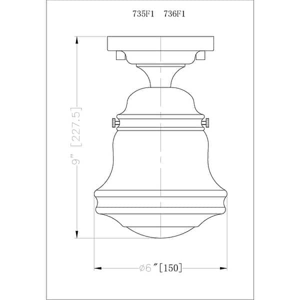 Z-Lite 735F1 Vaughn 6" Wide Flush Mount Ceiling Fixture