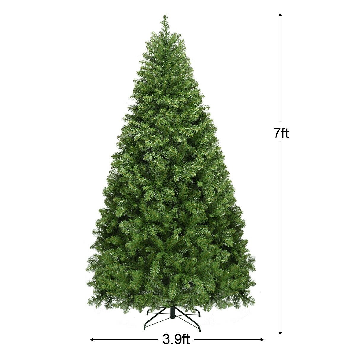 Shop Gymax Pre Lit 7 Artificial Pvc Christmas Tree Hinged 700 Led