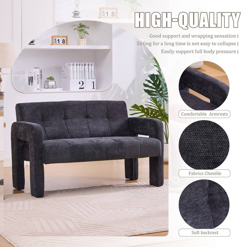 Nordic Modern Double Armchair Compact Upholstered Sofa Leisure Sofa Comfortable Seating with Dual Armrests Can be paired