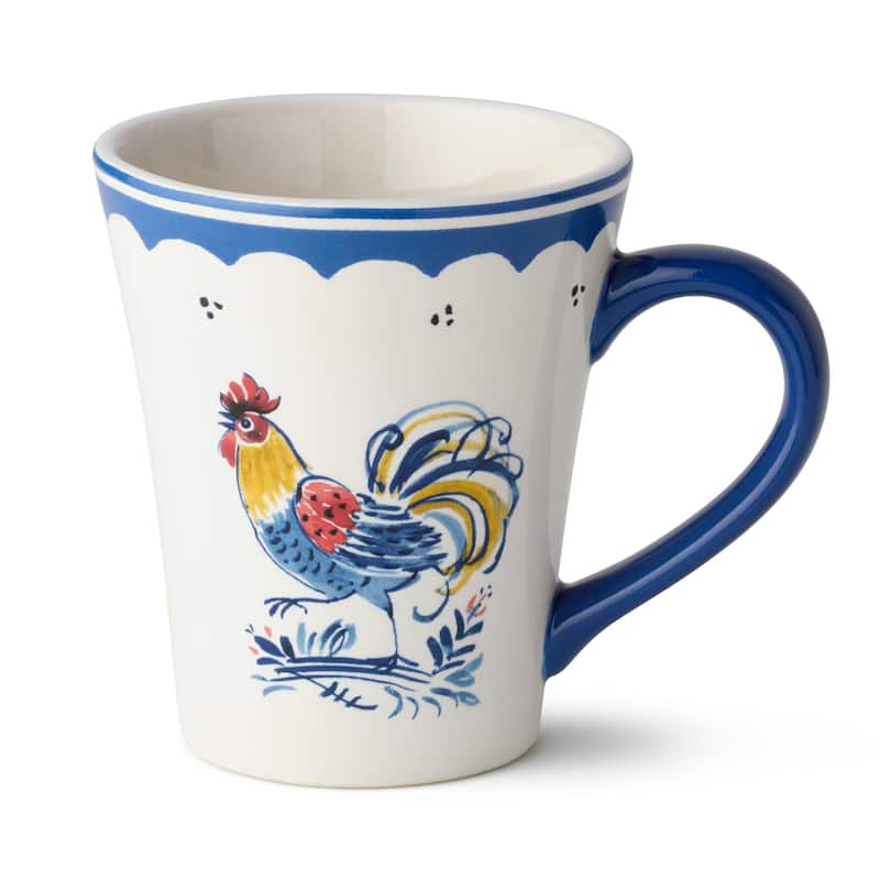 Certified International French Rooster 16 oz. Mugs, Set of 4 Assorted Designs