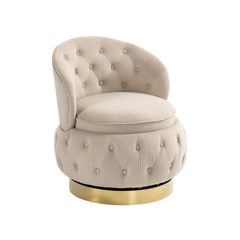 360 Degree Swivel Cuddle Barrel Accent Storage Chairs, Round Armchairs with Wide Upholstered, for Living Room