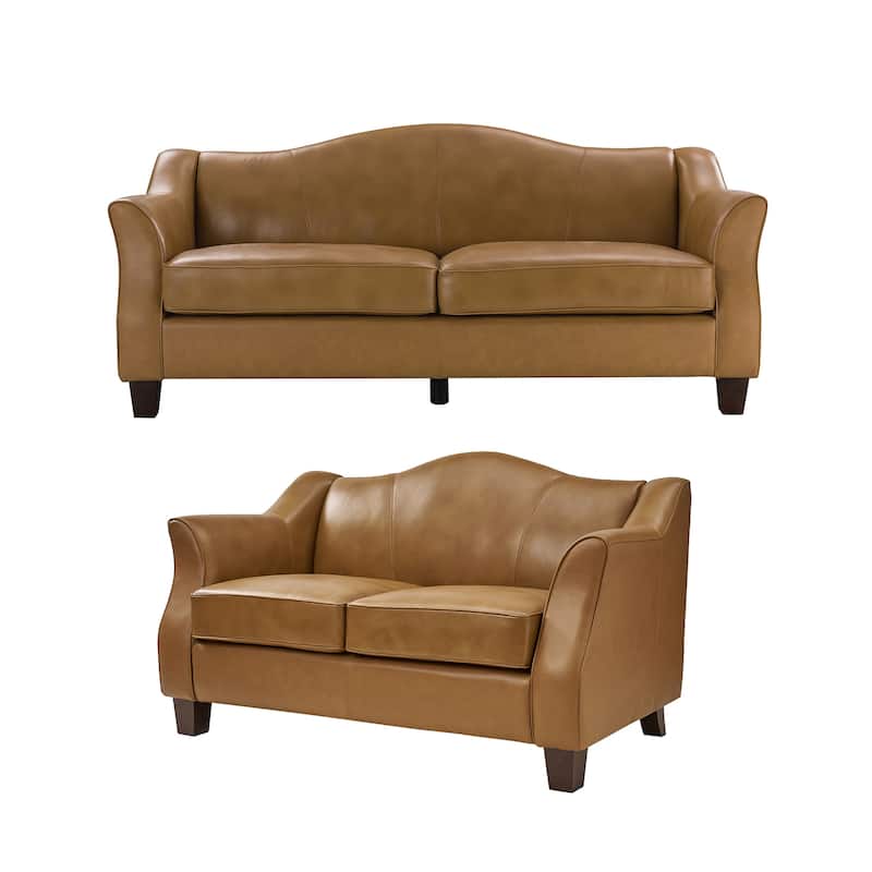 Franco Traditional Genuine Leather Sofa Set of 2 by HULALA HOME