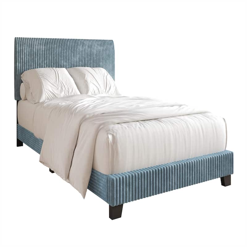 CraftPorch Corduroy Elegant and Chic Velvet Upholstered Bed