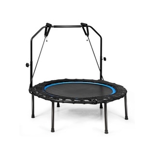 40" Foldable Fitness Rebounder with Resistance Bands Adjustable Home-Blue