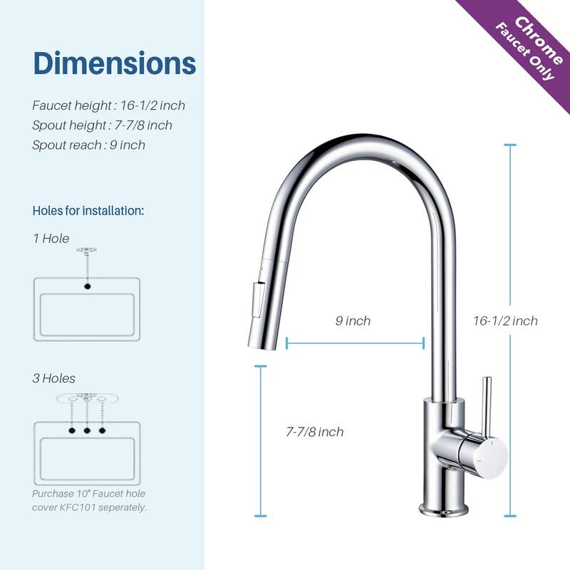 Blossom Solid Pull-Down Kitchen Faucet w/ 360 Swivel, Single Handle