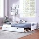 preview thumbnail 13 of 14, Twin to King Extendable Wooden Daybed with Trundle and Dual Storage Drawers, Solid Wood Frame