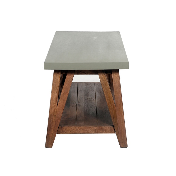 Alaterre Furniture Brookside 36 Wood with Concrete Coating Coffee Table