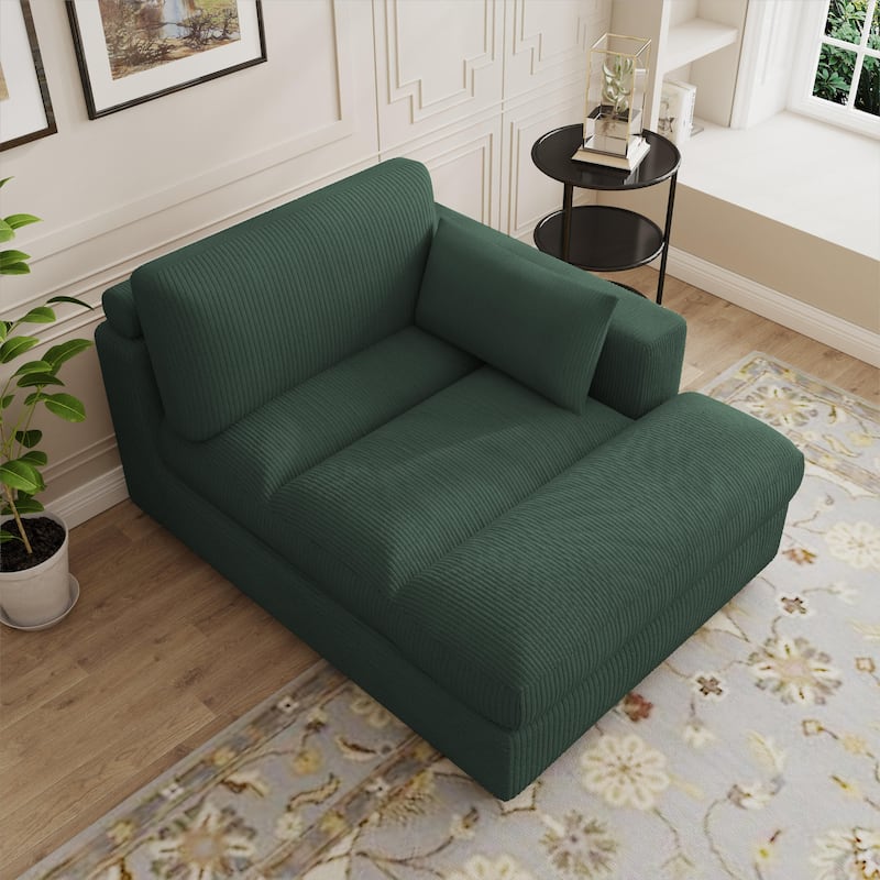 Modern Corduroy L-Shaped Sofa Chaise Lounge Couch