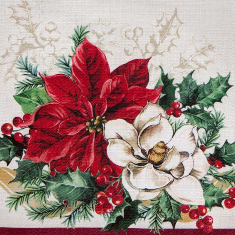 Poinsettia Garlands Engineered Table Runner - 13x70