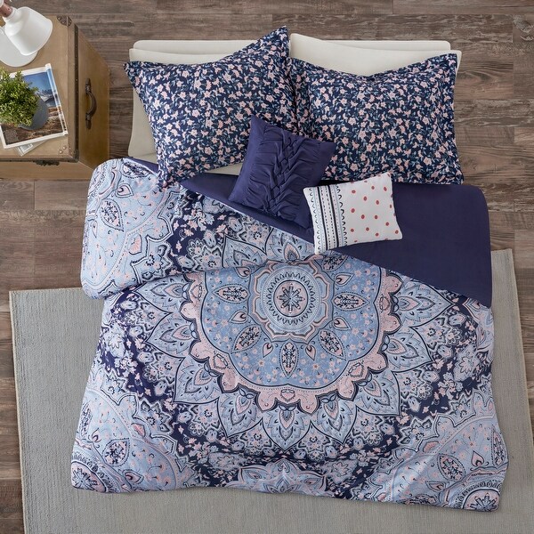 Skye Blue Boho Duvet Cover Set by Intelligent Design. Opens flyout.