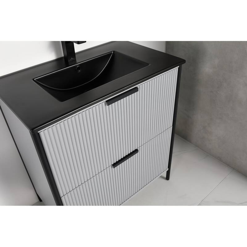 Blossom 30 Inch All Wood Freestanding Bathroom Vanity with Sink