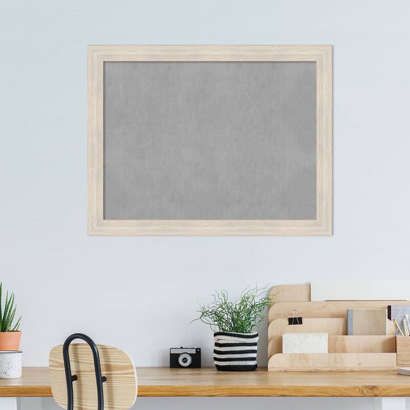 Amanti Art Hardwood White Wash Narrow Framed Magnetic Board