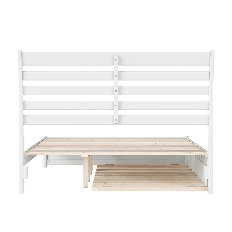 Emelie Platform Bed with Panel Footboard and Twin XL Trundle