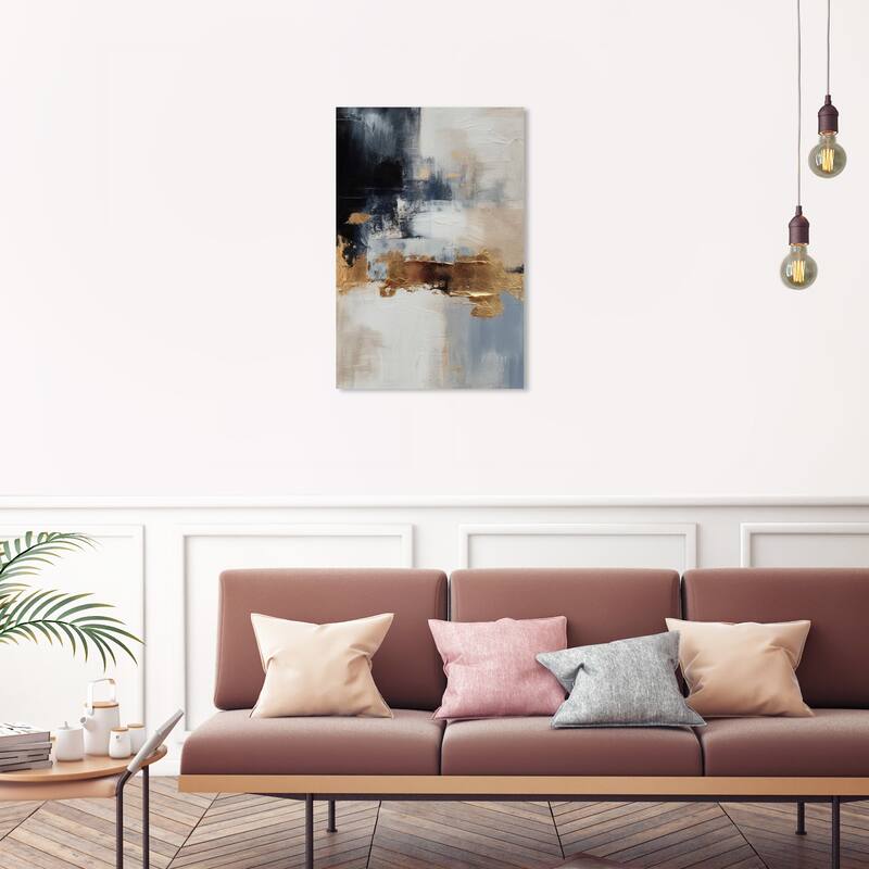 Wynwood Studio Abstract Main Gold Surface Gold and Metallic Gold Modern & Contemporary Wall Art Canvas Print - 30 x 20