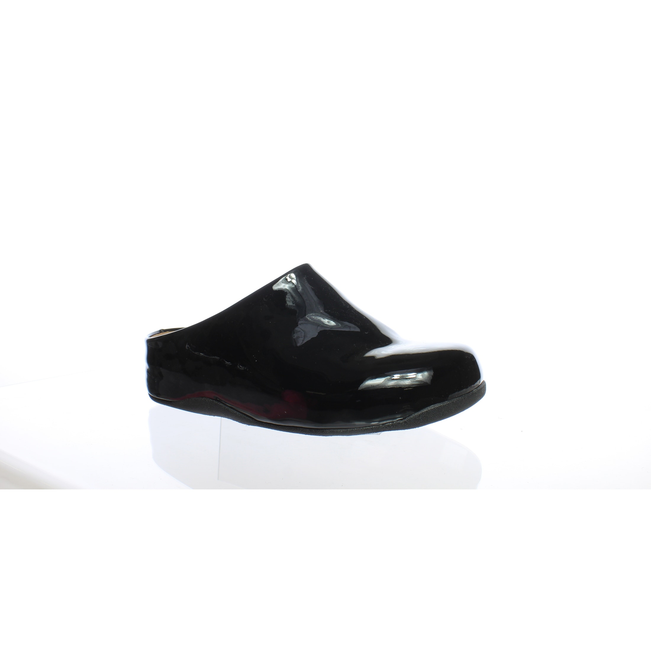 FitFlop Womens Shuv Patent Black Mules 
