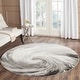 preview thumbnail 4 of 39, SAFAVIEH Evoke Tambra Abstract Swirl Rug 6' Round - Cream/Dark Grey - Round
