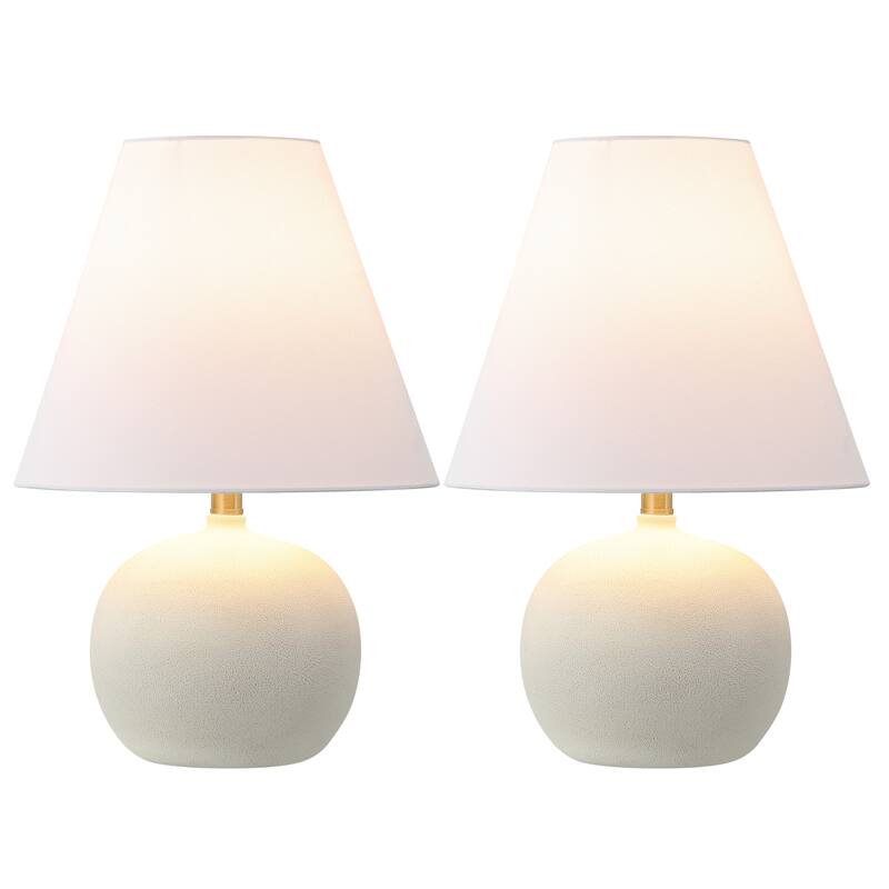 Asher 18.25" Minimalist Scandinavian Resin/Iron Gourd LED Table Lamp (Set of 2), by JONATHAN Y