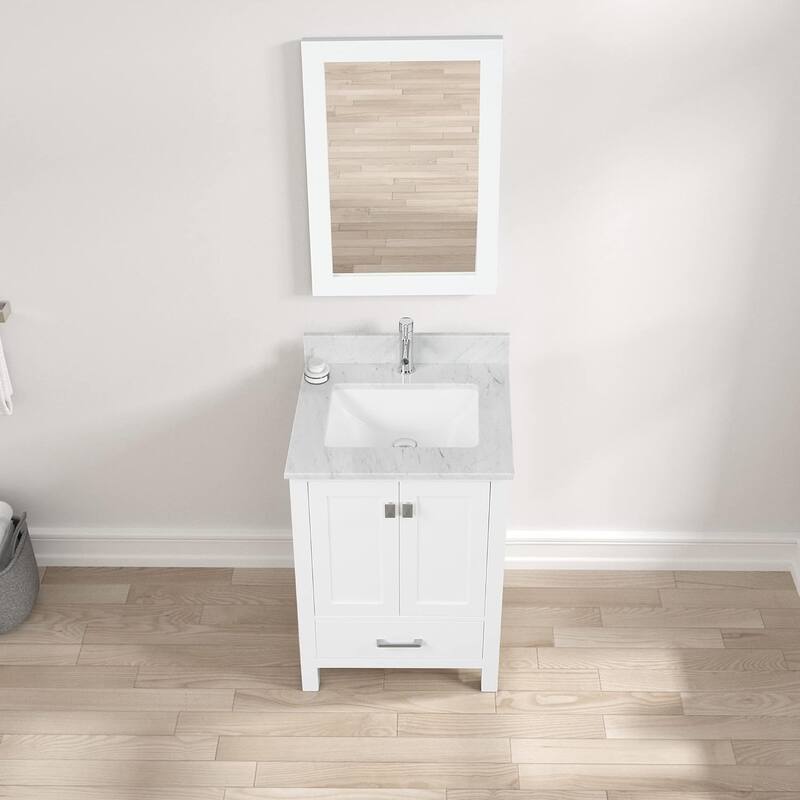 Blossom Geneva 24" Solid Wood Bathroom Vanity with Marble Top