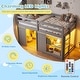 preview thumbnail 16 of 18, Gymax Twin Size Loft Bed w/ LED Lights 2 Doors Underbed Space &