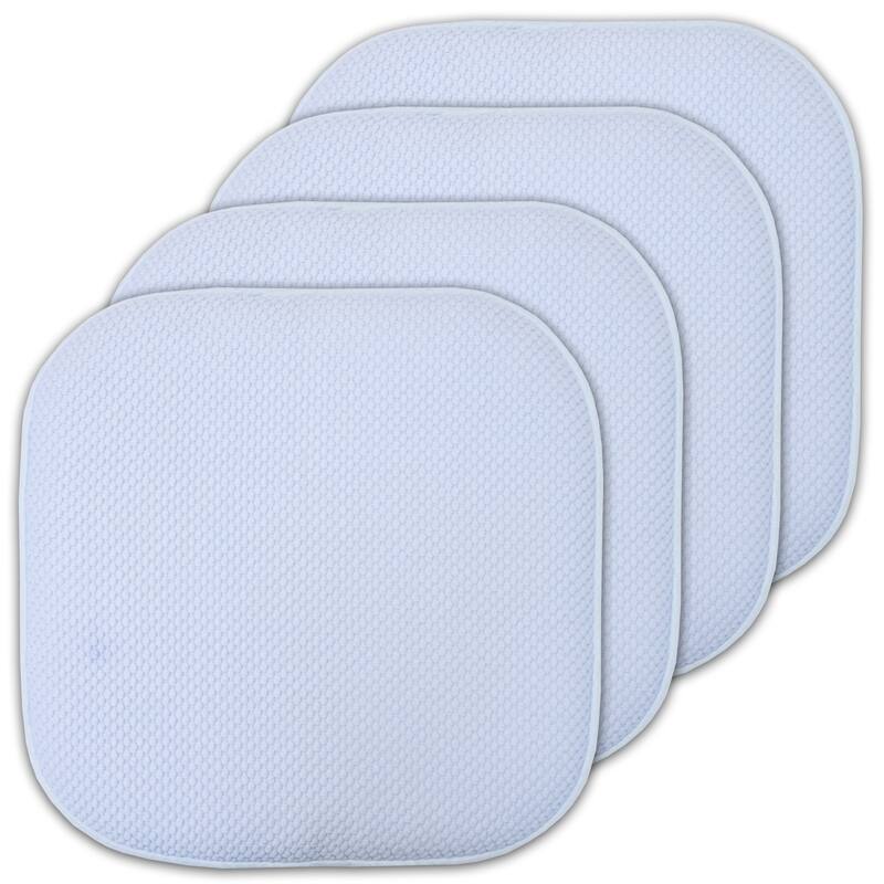 16-in. Square Non-slip Memory Foam Seat Cushions (2 OR 4) - 16 X 16 - Set of 4 - Light Blue