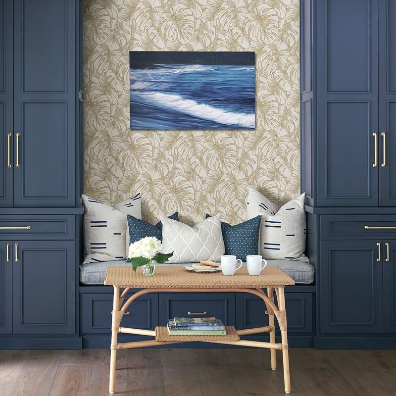 Scott Living Balboa Gold Botanical Wallpaper
