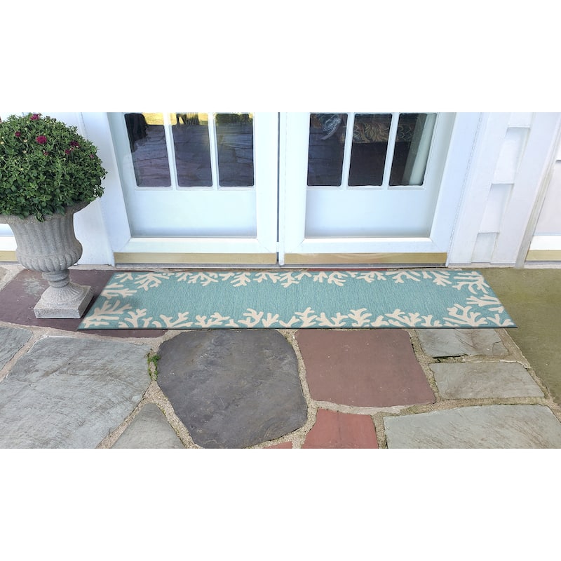 Liora Manne Capri Coral Border Indoor/Outdoor Rug