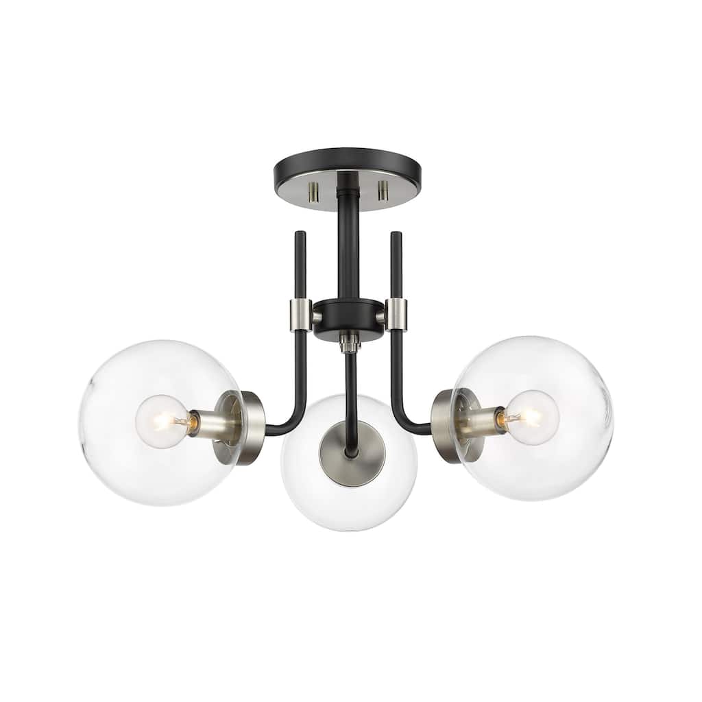 James Allan Oscar 3 Light 22" Wide Semi-Flush Ceiling Fixture