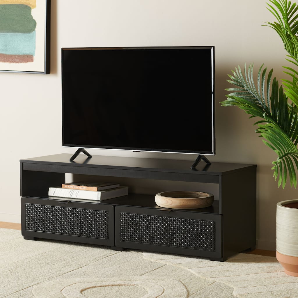 SAFAVIEH Kaitlyn 2-Drawer 1-Shelf Entertainment Media Stand (Fits Up To 55" Flatscreen TV) - 48Wx16Dx17H