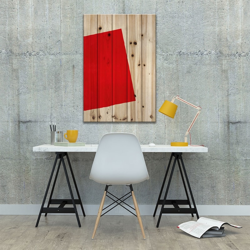 Modern Art - Red Square (After Albers) Print On Wood by 5by5collective - Multi-Color