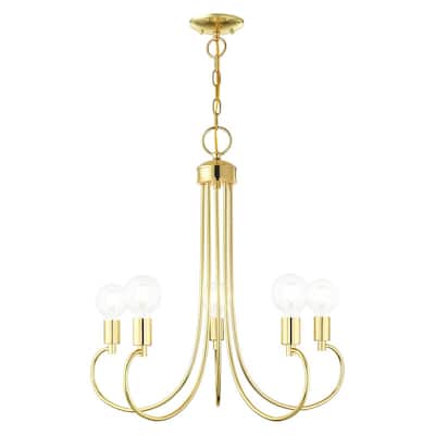 Livex Lighting 5-light Polished Brass Chandelier, 42925-02 - 25" Dia x 25.5" H