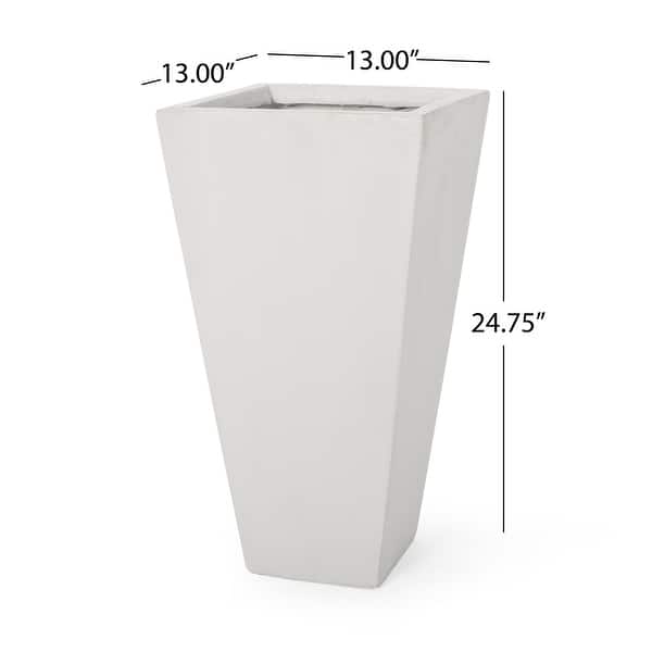 dimension image slide 0 of 4, Ella Outdoor Modern Cast Stone Planter by Christopher Knight Home