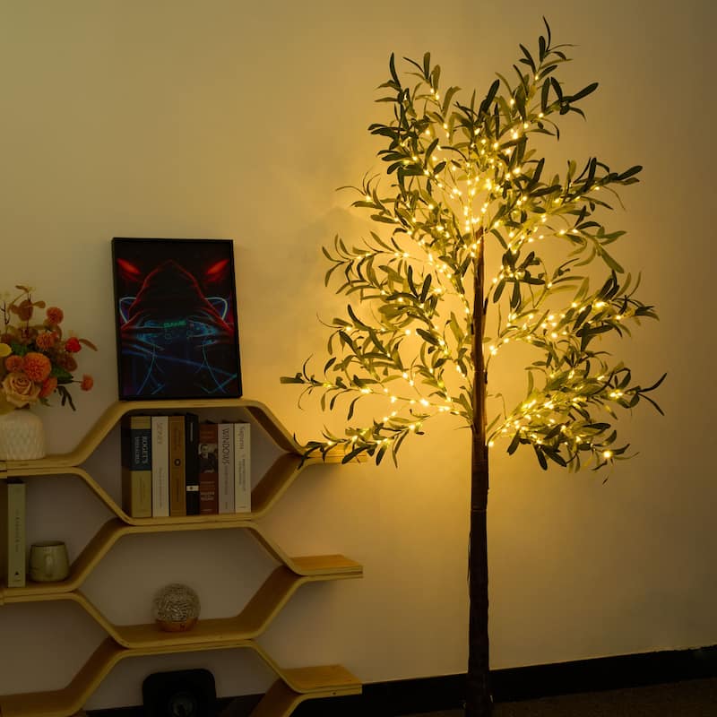 6FT Lighted Olive Tree for Indoor Decor Wedding Christmas Holiday - 6FT - 1 PC