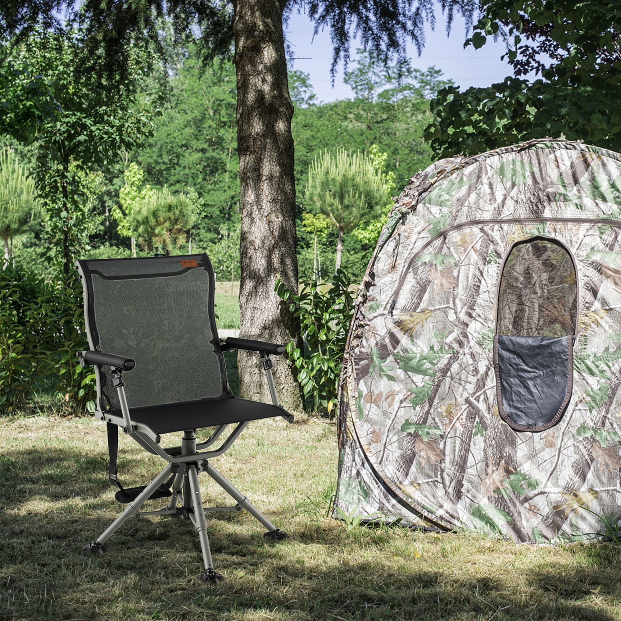 360 Degree Silent Swivel Hunting Chair w/ All-terrain Feet