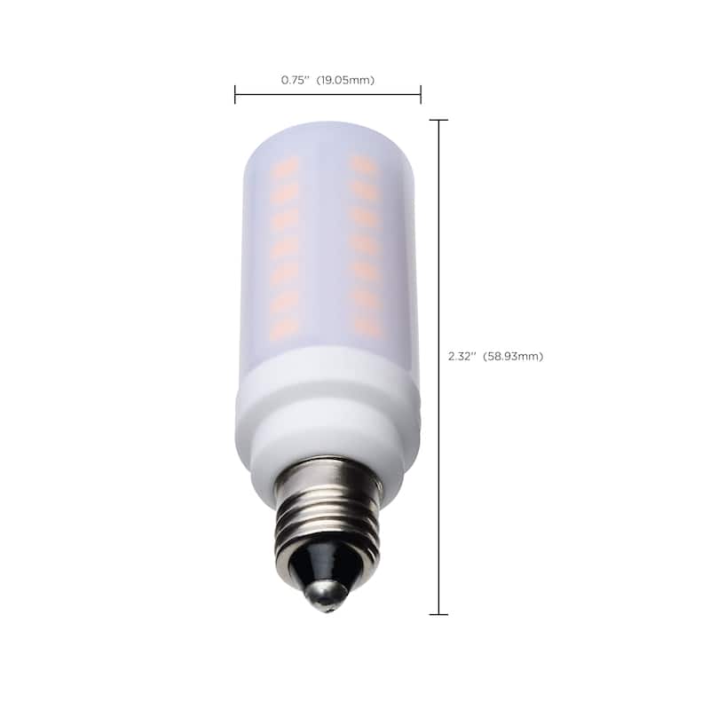 5 Watt T6 LED Frost Finish E11 Base 3000K 120 Volt