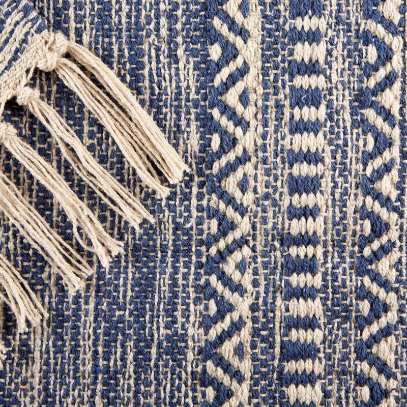 DII Black Ticking Stripe Hand-Loomed Rug 2x3 Ft - 24.0 In. L X 36.0 In. W X 0.2 In. H