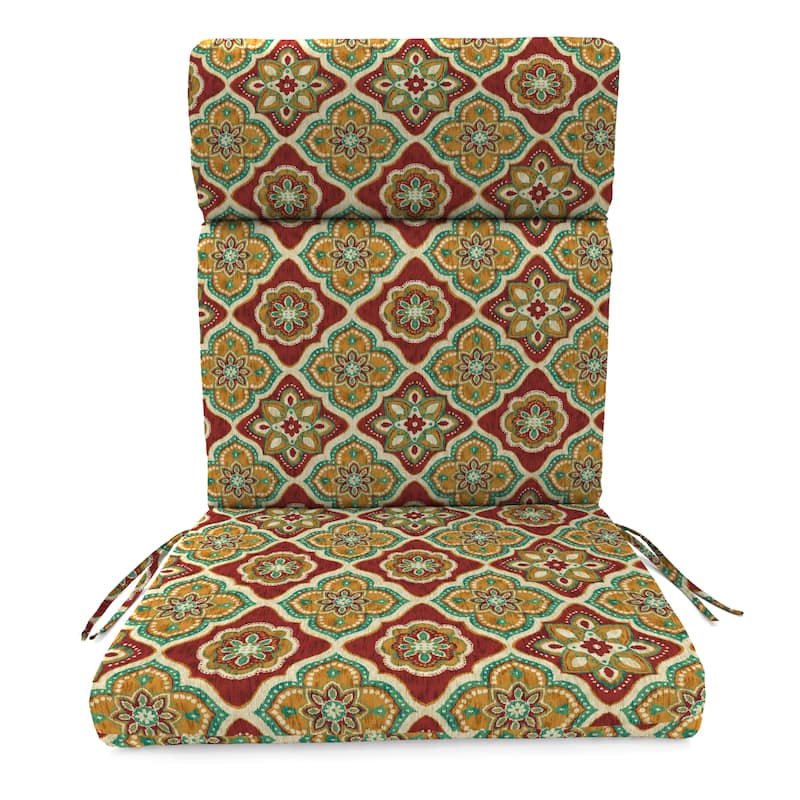 22" x 44" Outdoor Chair Cushion with Ties and Loop - 44'' L x 22'' W x 4'' H