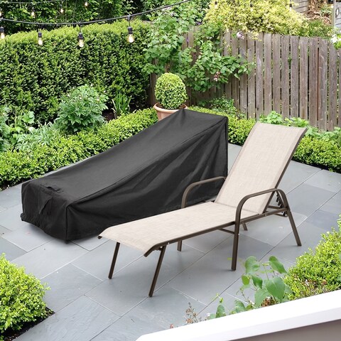 Pellebant 2PCS Adjustable Patio Chaise Lounge Chairs With Covers - 74.02"L x 20.5"W x 14.2"H