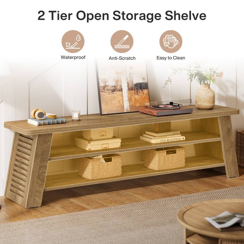 TV Stand for 60 Inches TVs, Farmhouse Low Entertainment Center