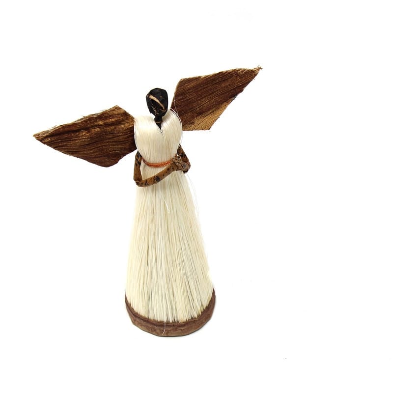 Handmade Standing Sisal Angel Ornaments, Set of 2