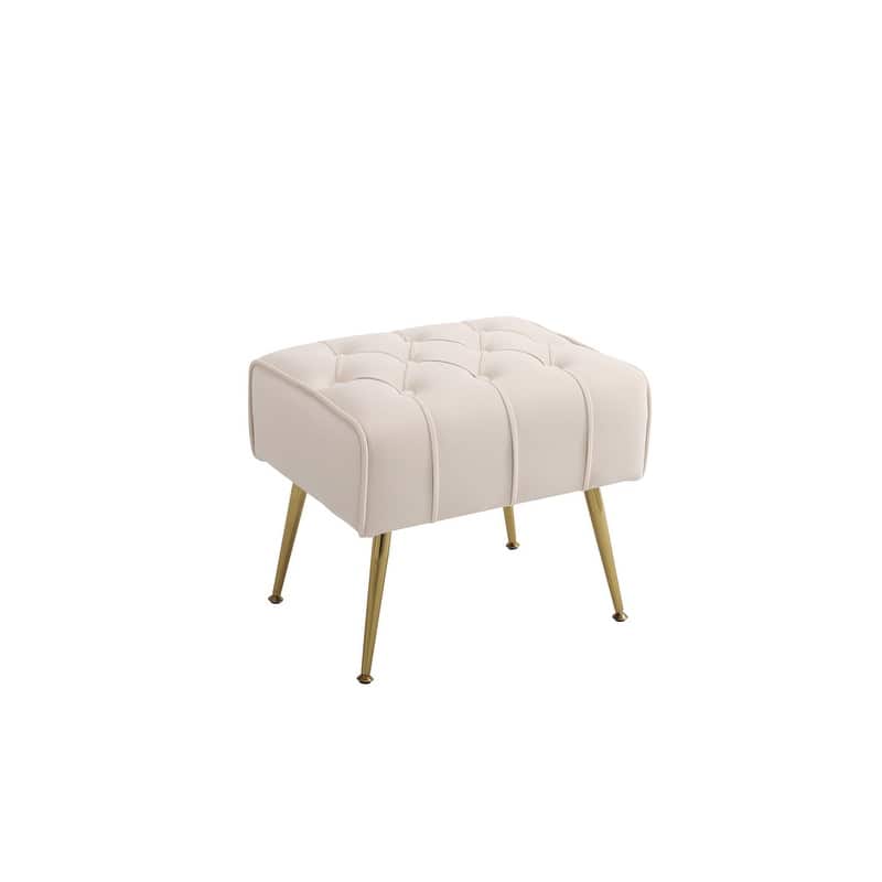 Accent Chair with Ottoman,Living Room Club Chair and Ottoman Set,Beige