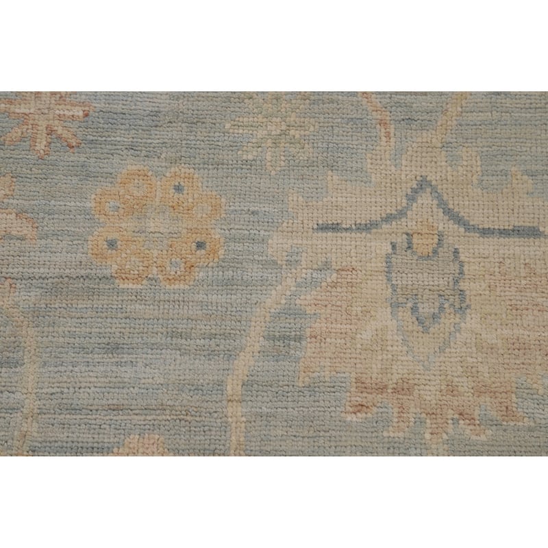 Vegetable Dye Oushak Turkish Runner Rug Hallway Handmade Wool Carpet - 5'3"x 16'0"