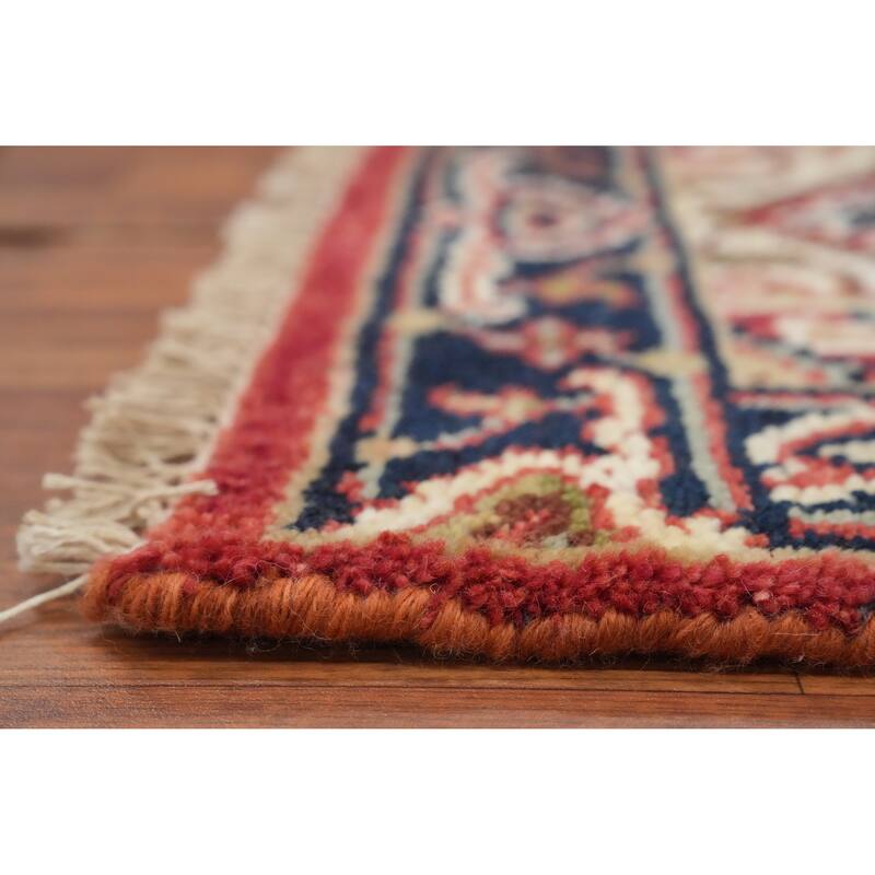 Hand Knotted Oriental 100% Wool Carpet Traditional Medallion Red Heriz (serapi) Area Rug - 3' 0'' X 2' 0''