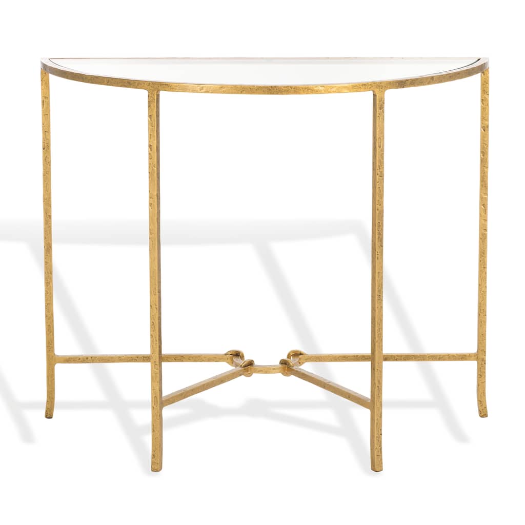 SAFAVIEH Couture Tauri Forged Metal Half Moon Console Table - 37"W x 16"D x 30"H