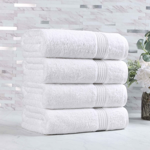 Superior Heritage Egyptian Cotton Absorbent Bath Towel Set of 4 - White