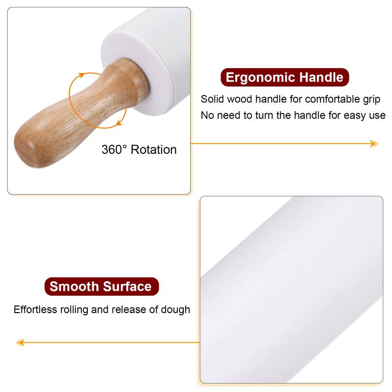 2pcs Silicone Rolling Pins for Baking Cooking