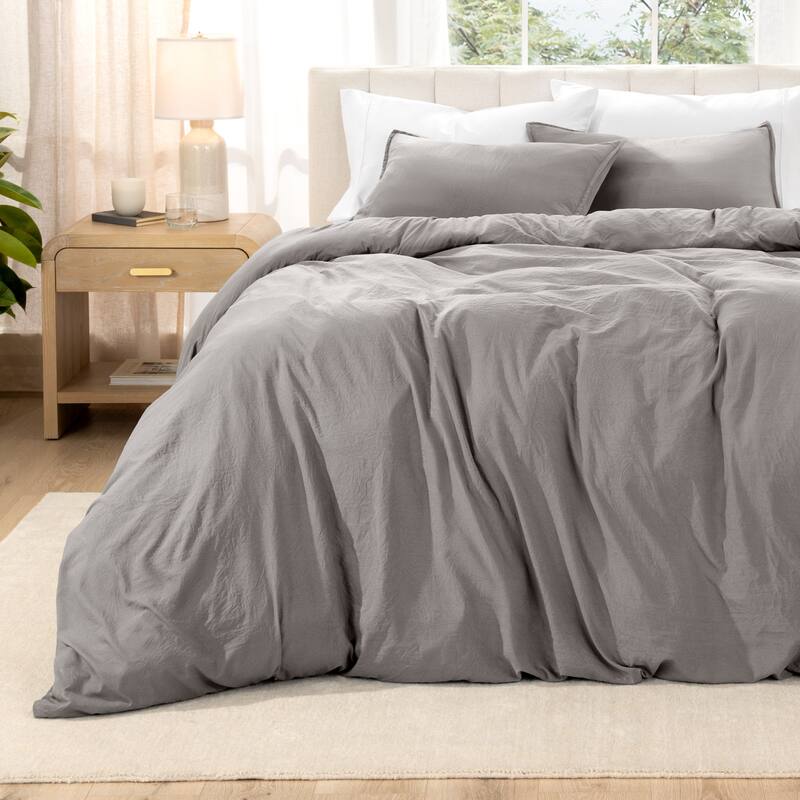 Bare Home Premium Washed Microfiber Duvet Cover and Sham Set
